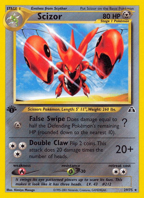 Scizor, carta 29 de Neo Discovery