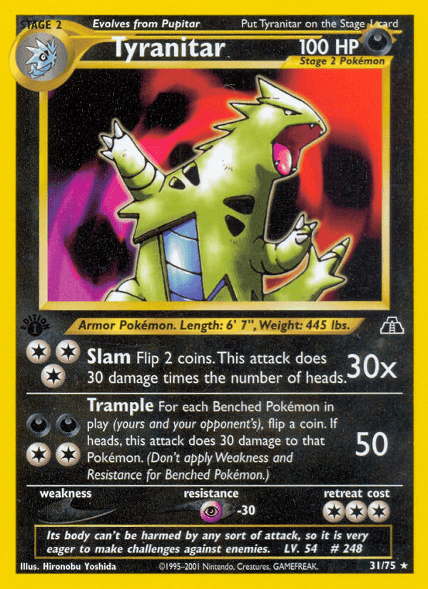 Tyranitar, carta 31 de Neo Discovery