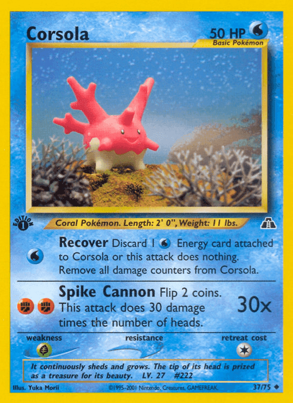 Corsola, carta 37 di Neo Discovery