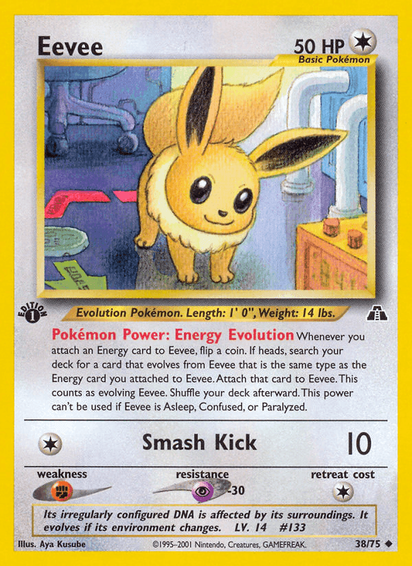 Eevee, carta 38 de Neo Discovery