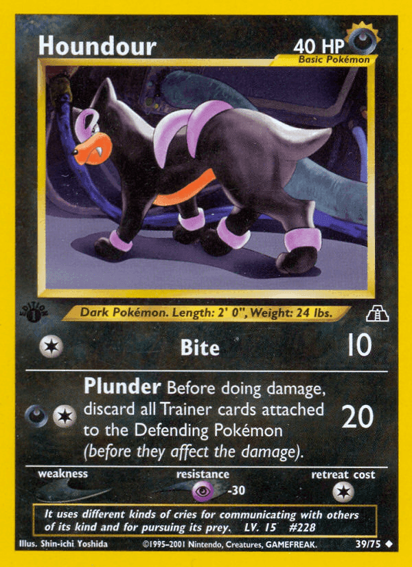 Houndour, carta 39 de Neo Discovery