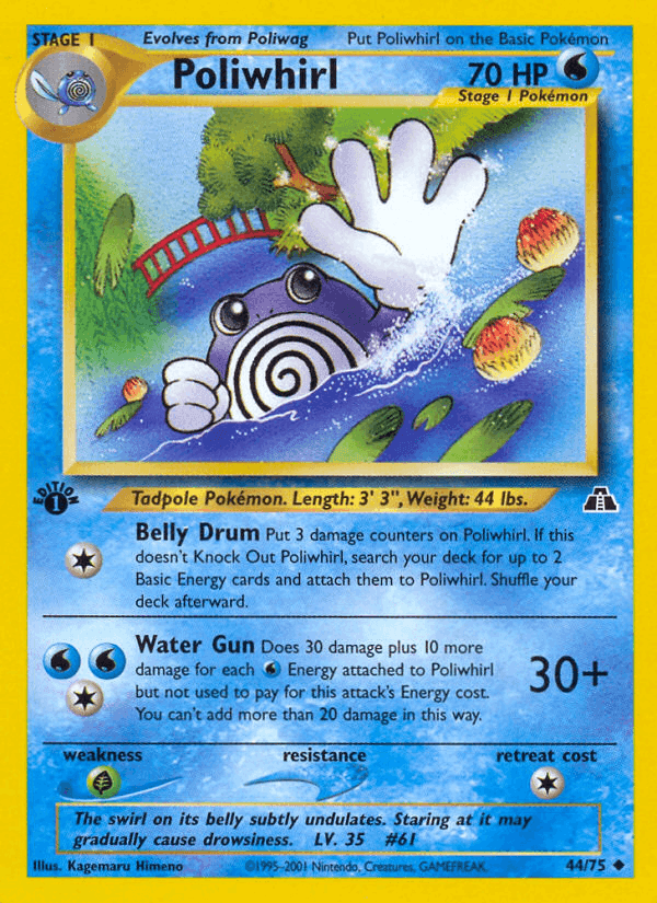 Poliwhirl, card 44 from Neo Discovery