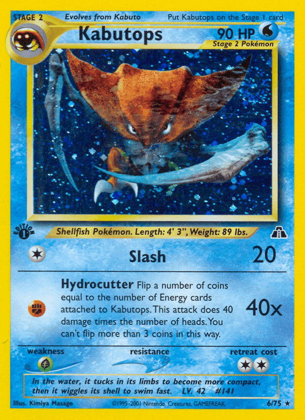 Kabutops, carta 6 de Neo Discovery