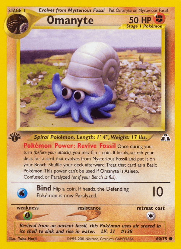 Omanyte, carta 60 de Neo Discovery