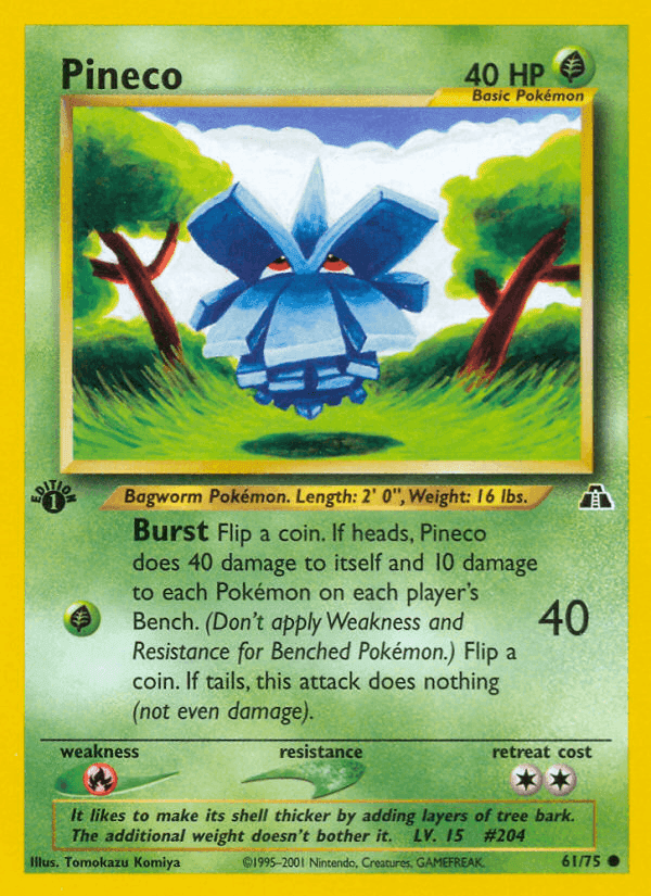 Pineco, card 61 from Neo Discovery