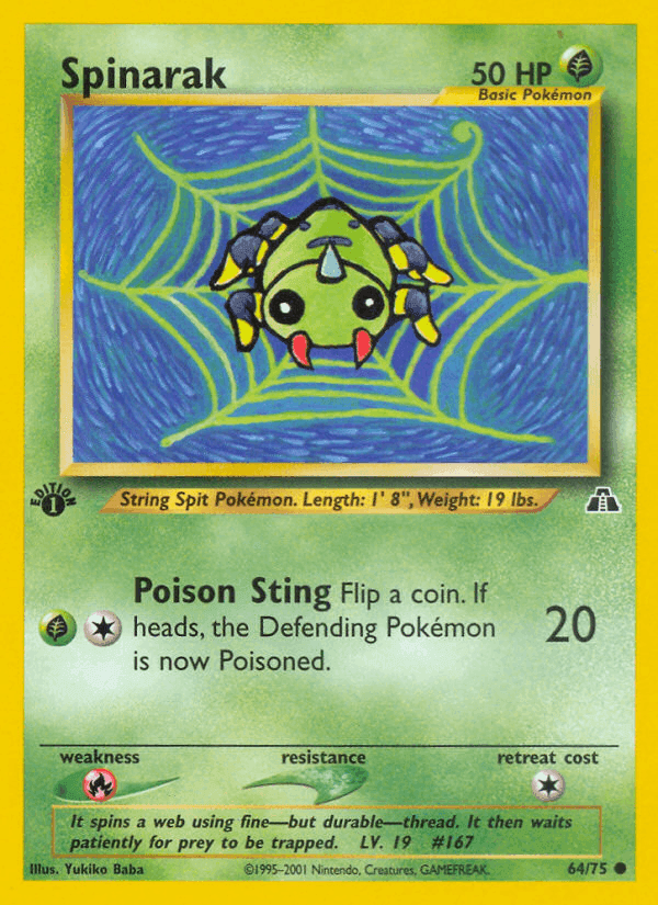 Spinarak, card 64 from Neo Discovery