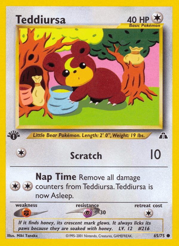 Teddiursa, card 65 from Neo Discovery