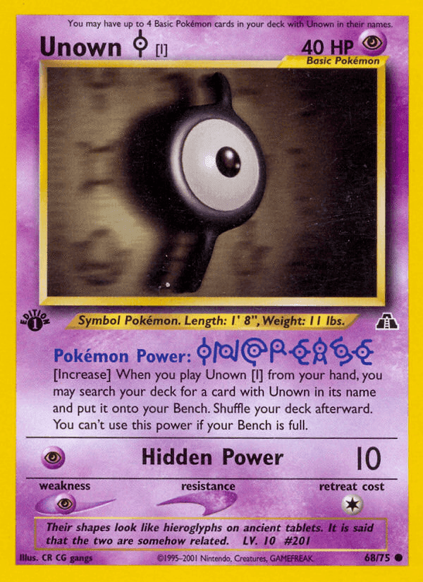 Unown [I], carta 68 de Neo Discovery