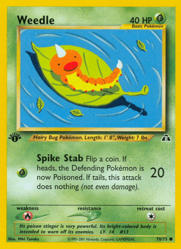 Weedle, card 70 from Neo Discovery