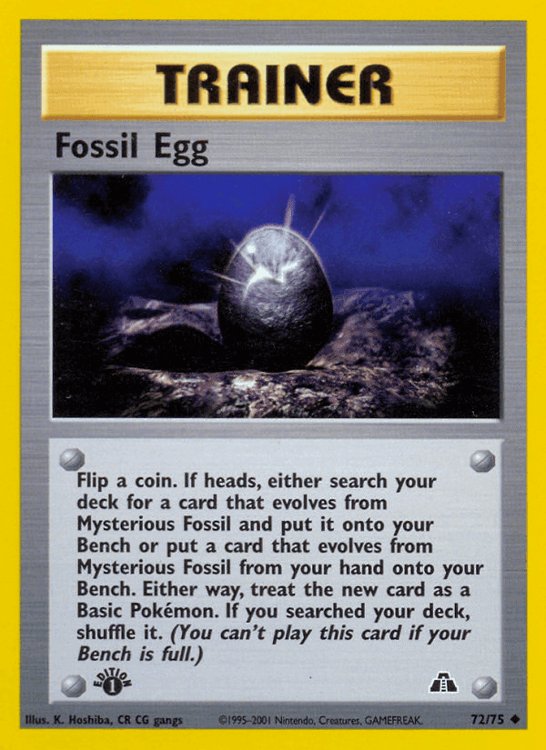 Fossil Egg, card 72 from Neo Discovery