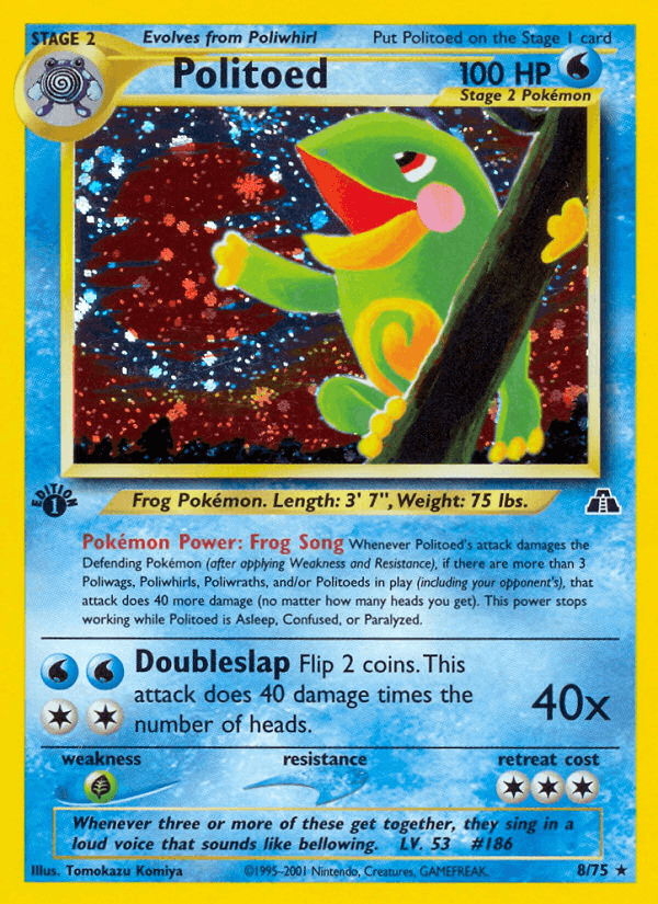 Politoed, card 8 from Neo Discovery