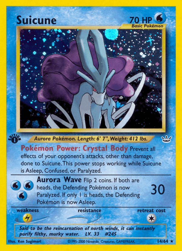 Suicune, card 14 from Neo Revelation
