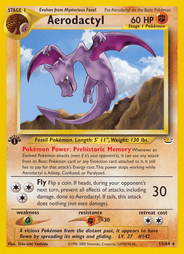 Aerodactyl, card 15 from Neo Revelation