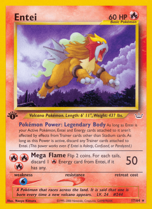 Entei, card 17 from Neo Revelation
