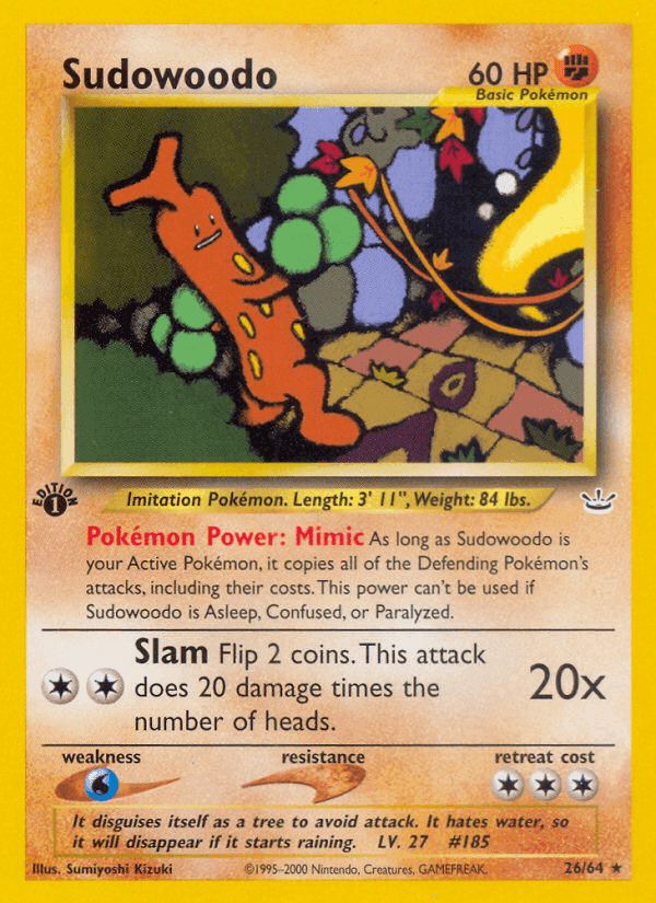 Sudowoodo, card 26 from Neo Revelation