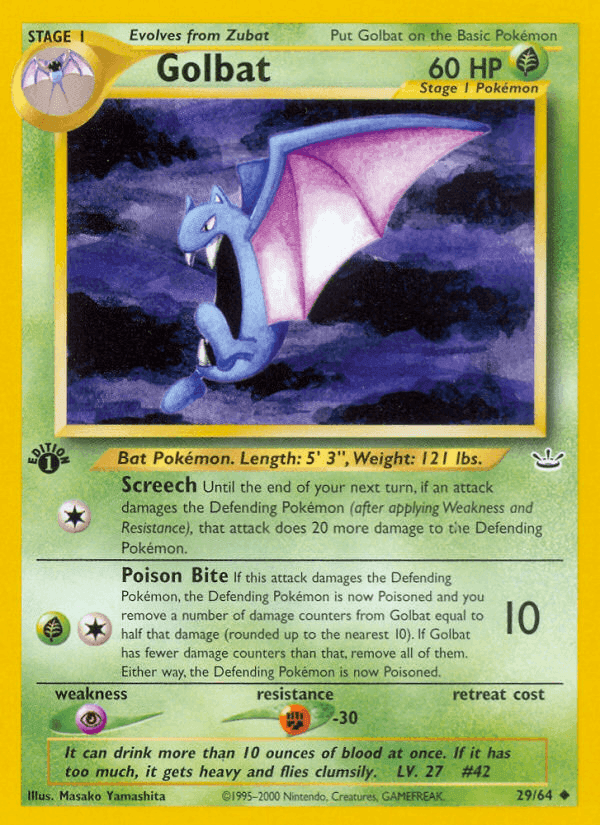Golbat, card 29 from Neo Revelation