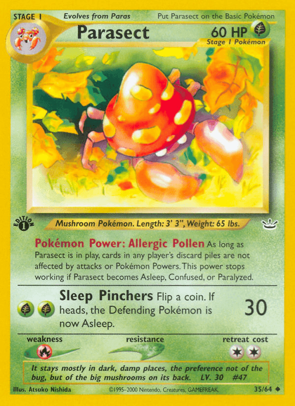 Parasect, card 35 from Neo Revelation