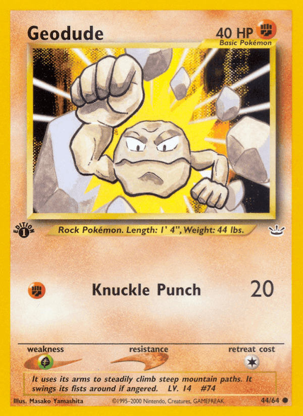 Geodude, card 44 from Neo Revelation