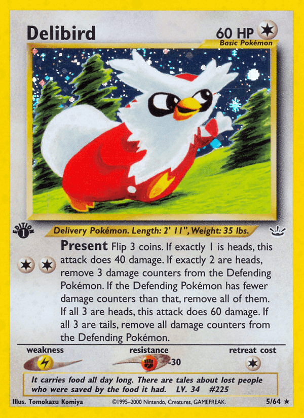 Delibird, card 5 from Neo Revelation