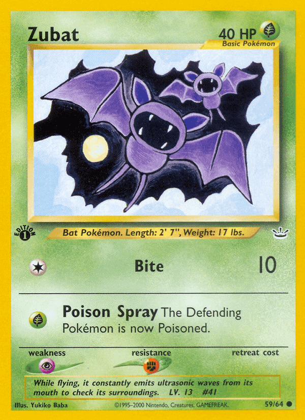 Zubat, carta 59 di Neo Revelation