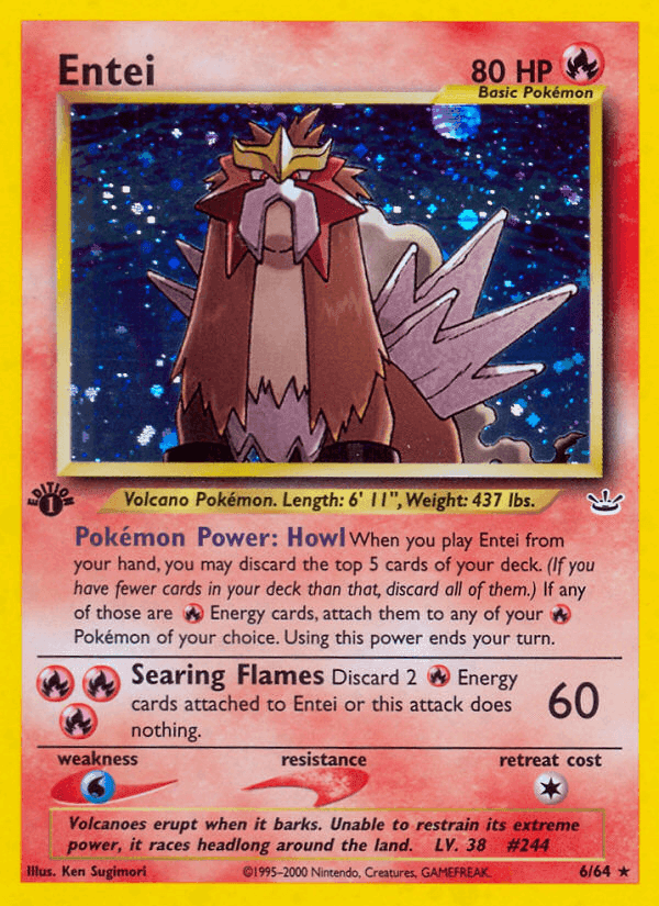 Entei, card 6 from Neo Revelation
