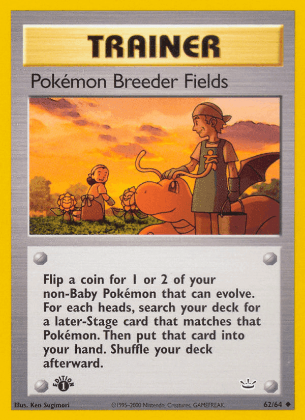Pokémon Breeder Fields, card 62 from Neo Revelation