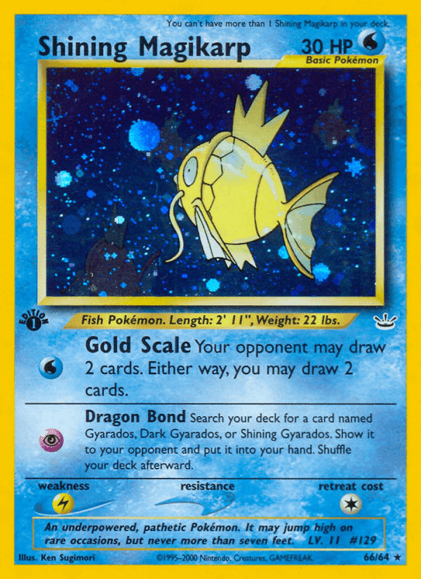 Shining Magikarp, card 66 from Neo Revelation