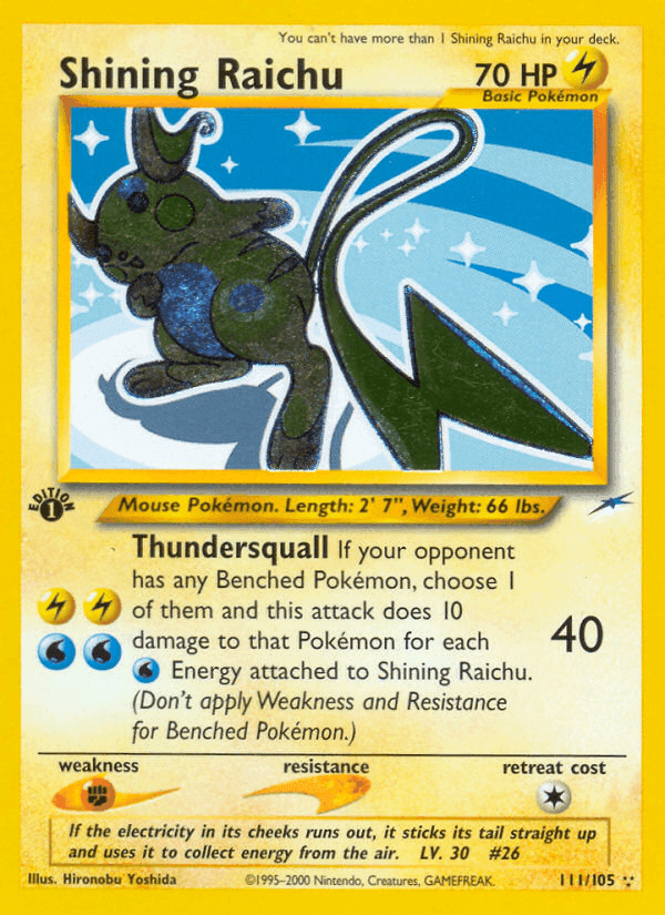 Shining Raichu, carta 111 de Neo Destiny