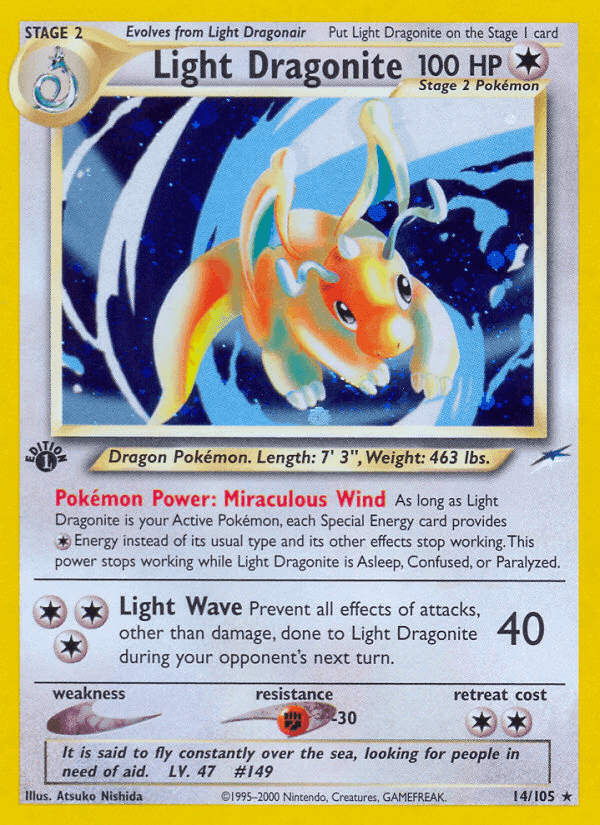 Light Dragonite, carta 14 de Neo Destiny