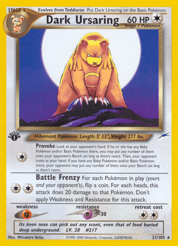 Dark Ursaring, carte 21 de Neo Destiny