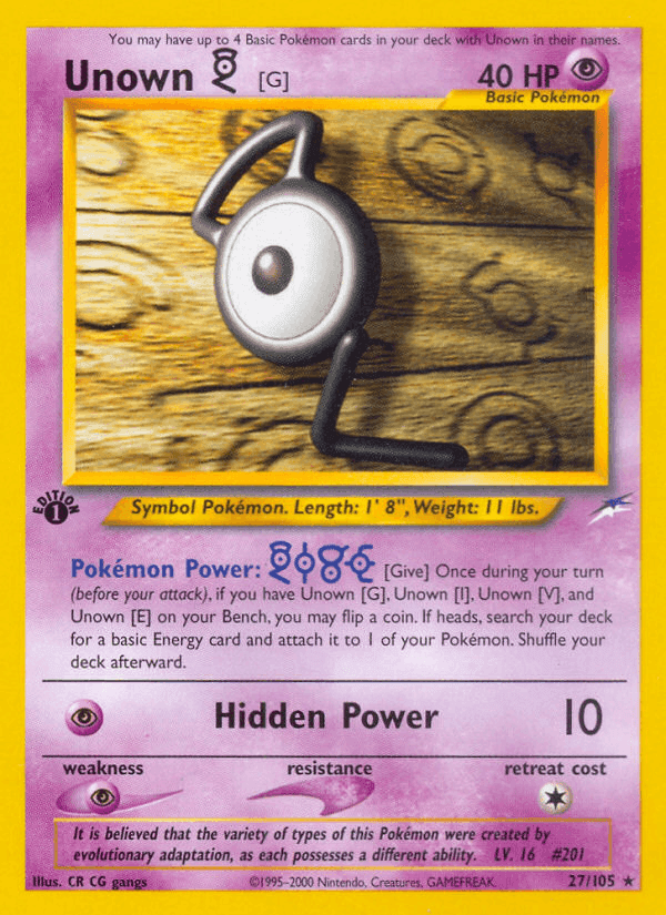 Unown [G], carta 27 de Neo Destiny