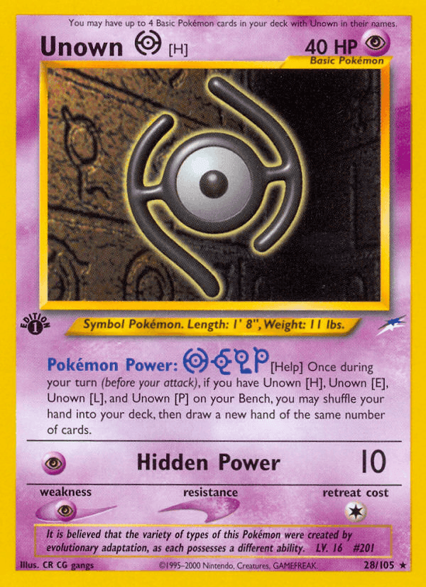 Unown [H], carte 28 de Neo Destiny