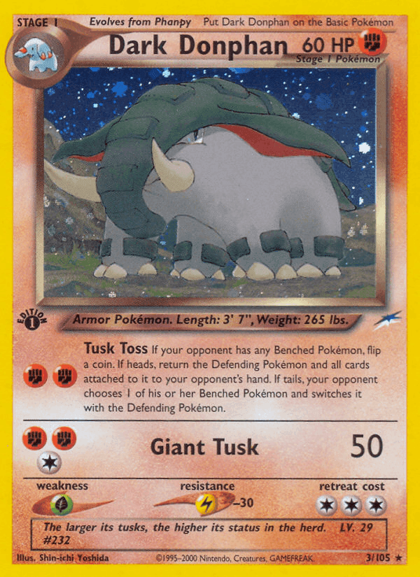 Dark Donphan, card 3 from Neo Destiny