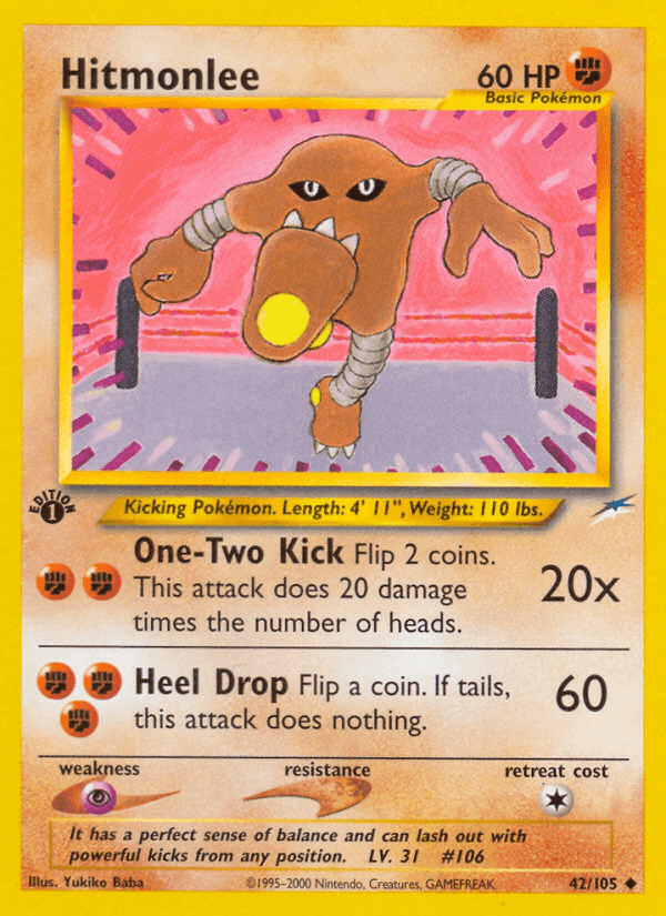 Hitmonlee, carta 42 de Neo Destiny