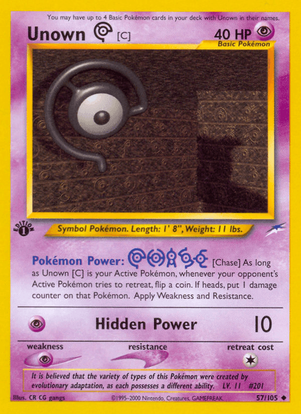 Unown [C], carta 57 de Neo Destiny