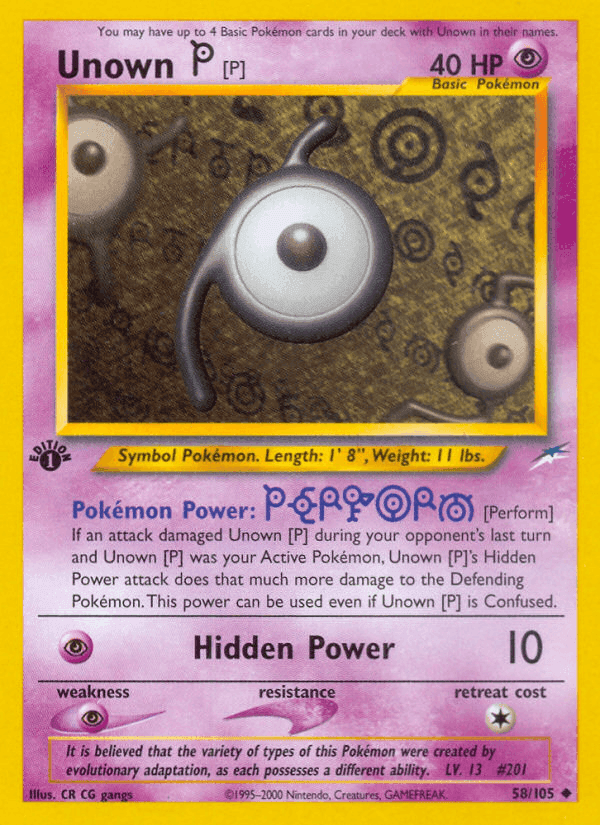 Unown [P], carta 58 de Neo Destiny