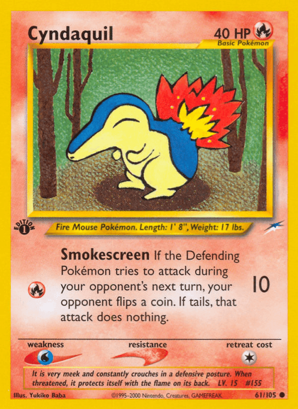 Cyndaquil, card 61 from Neo Destiny