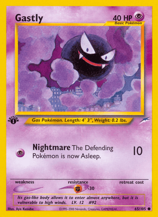 Gastly, card 65 from Neo Destiny