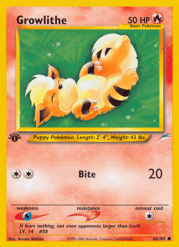 Growlithe, card 68 from Neo Destiny