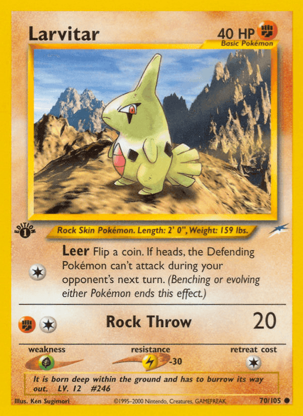 Larvitar, card 70 from Neo Destiny