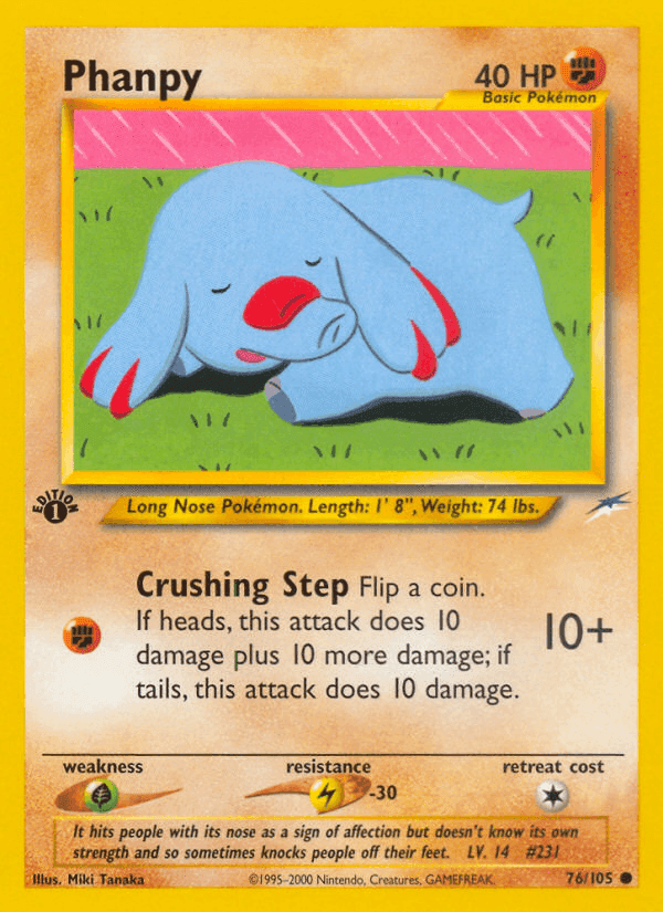 Phanpy, card 76 from Neo Destiny