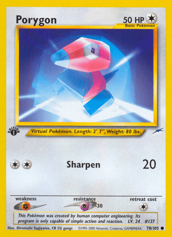 Porygon, card 78 from Neo Destiny