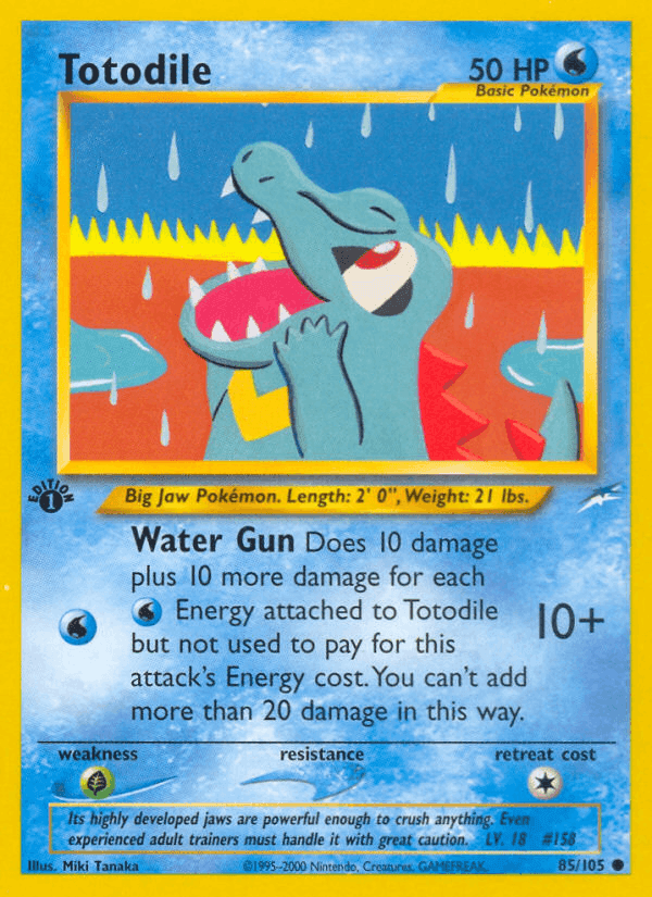 Totodile, card 85 from Neo Destiny