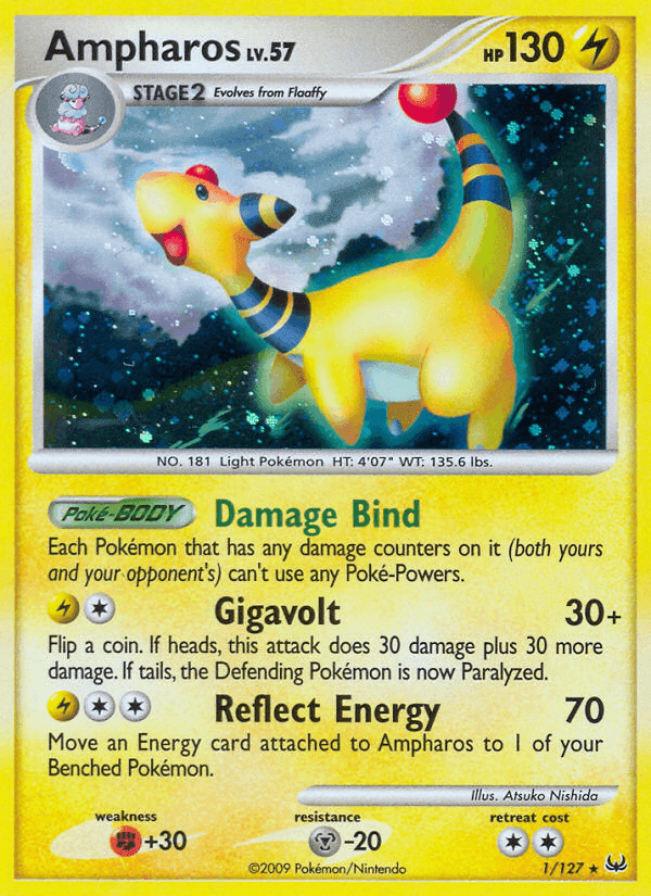 Ampharos, carta 1 di Platino