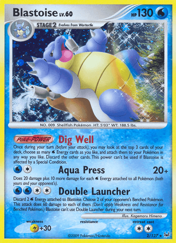 Blastoise, carta 2 di Platino
