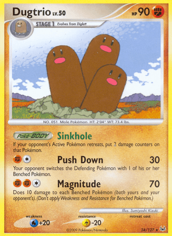Dugtrio, carta 24 di Platino