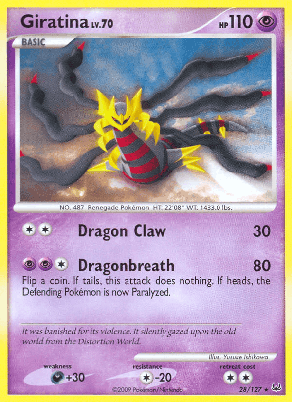 Giratina, carta 28 di Platino