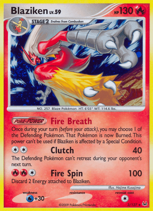 Blaziken, carta 3 di Platino