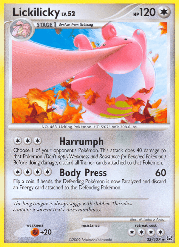 Lickilicky, carta 33 di Platino