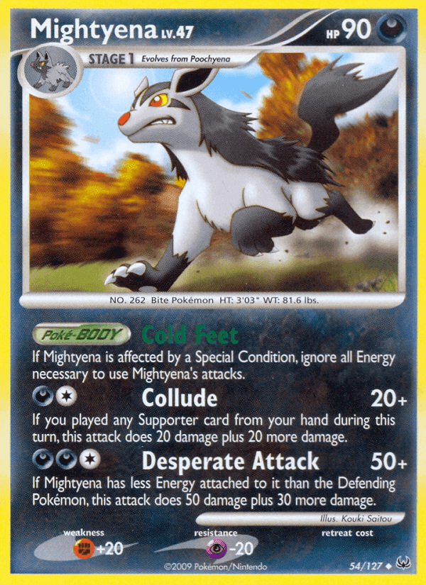 Mightyena, carta 54 di Platino